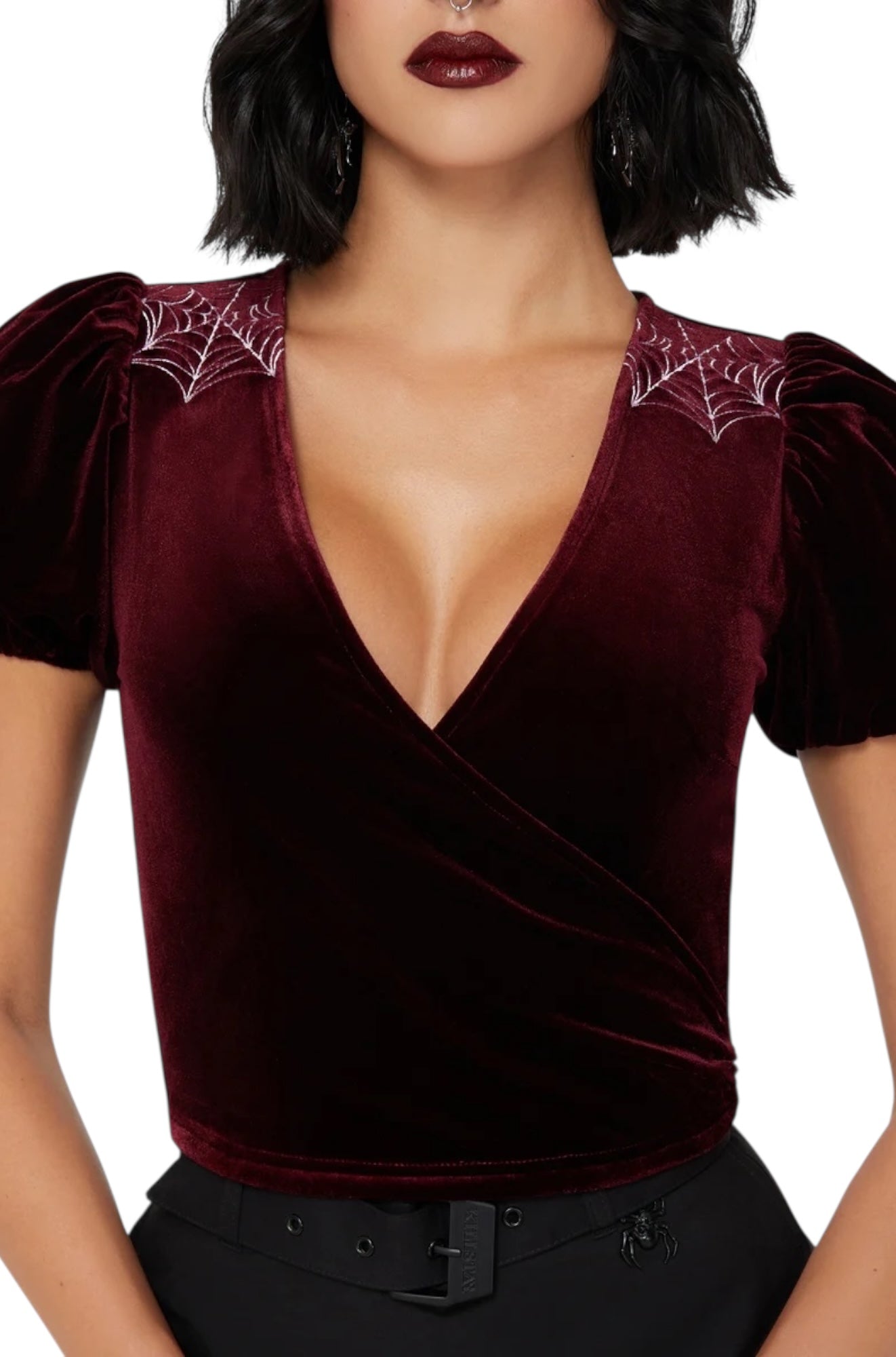 Killstar - Crimson Web Wrap Top