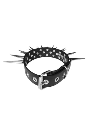 Kyle Long & Short Pointy Spike Vegan Leather Choker