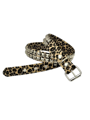 Fuzzy  Leopard Pyramid Belt