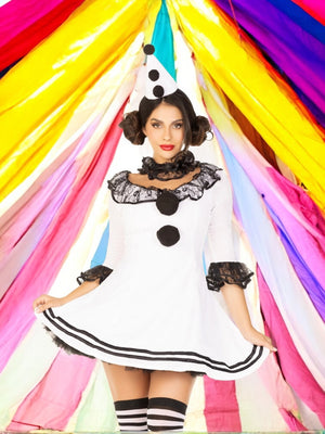 Pierrot Clown Costume ( 3PCS Set)