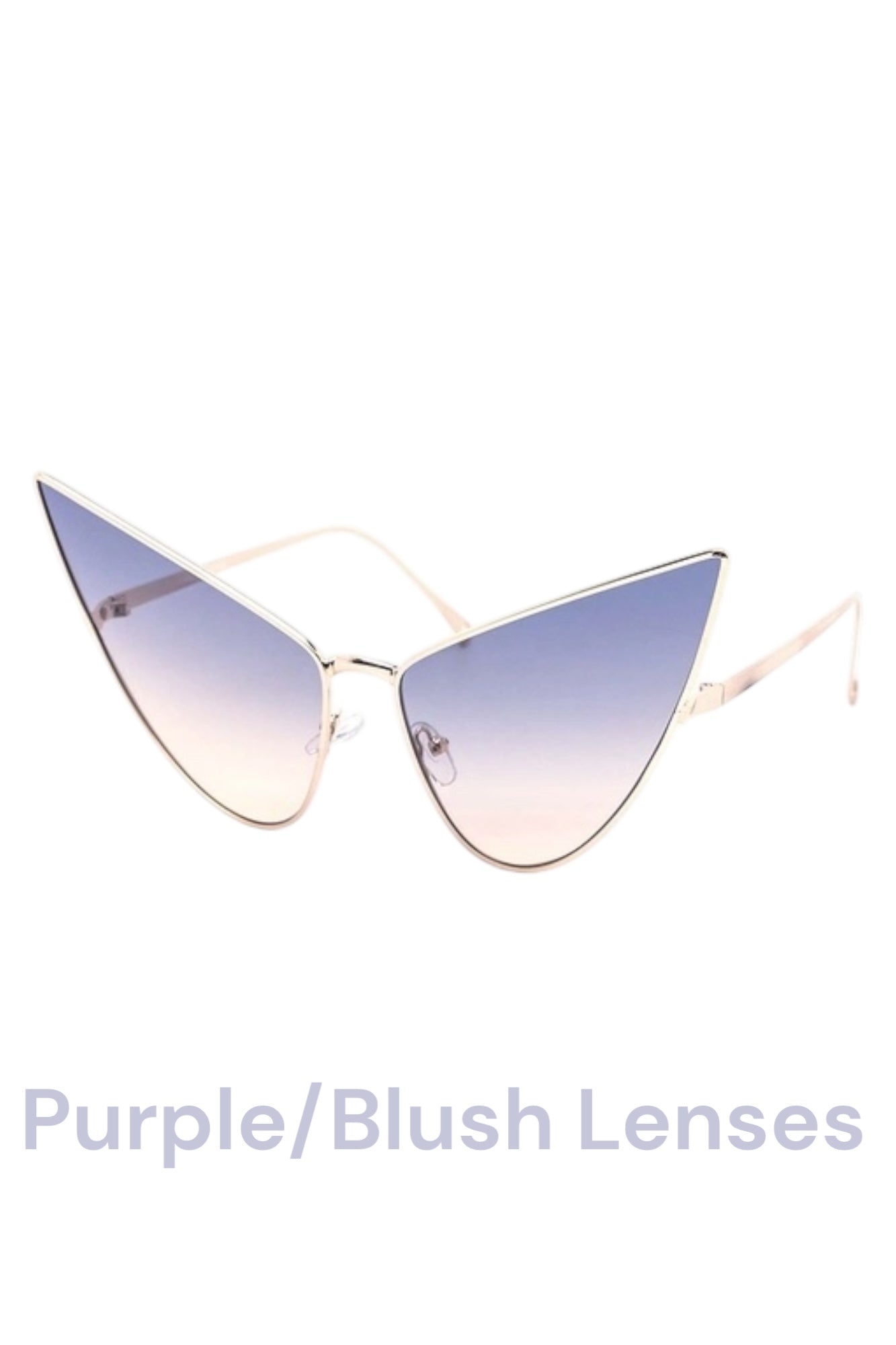 Lucy Duotone High Fashion Pointy Metal Sunglasses