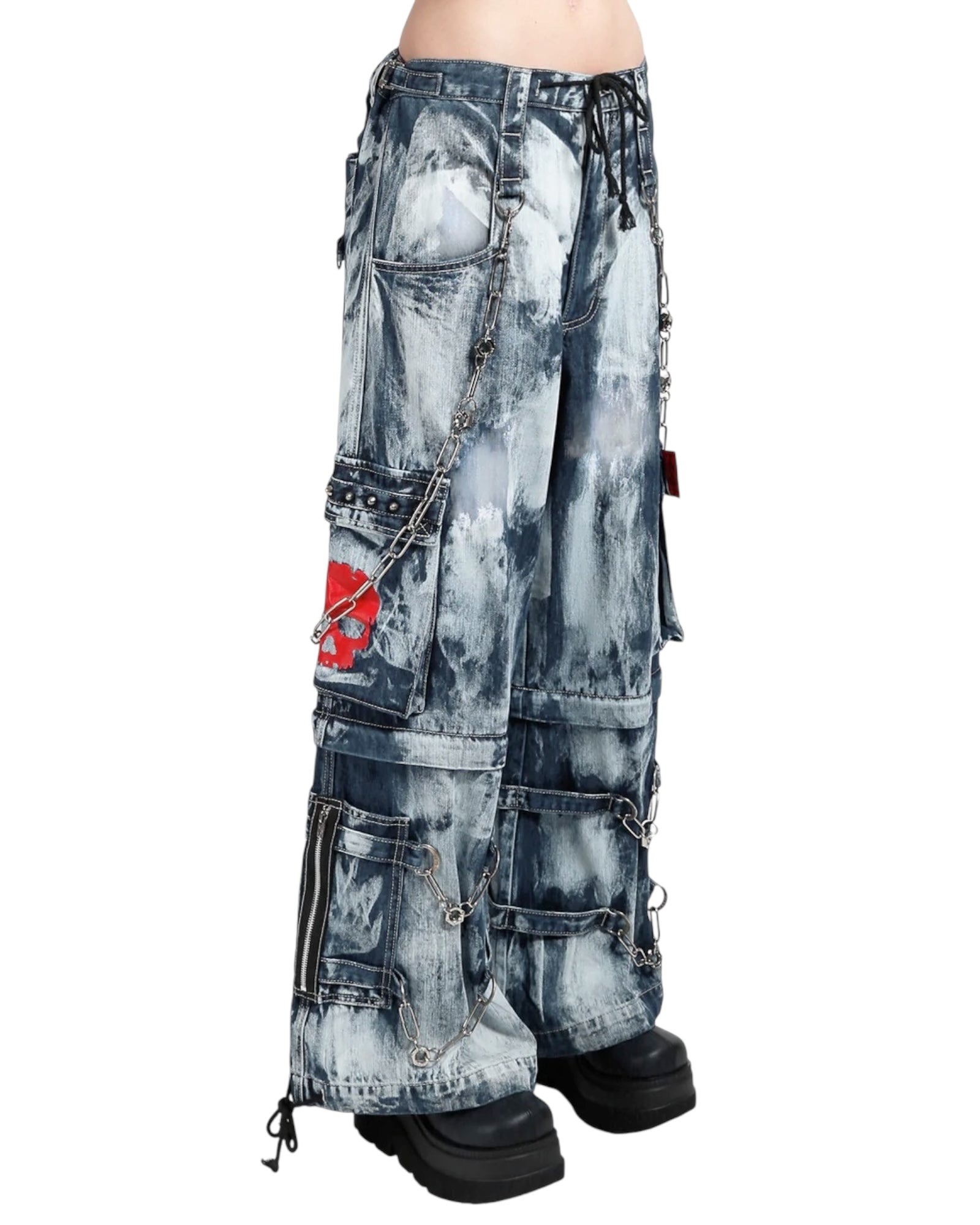 TRIPP NYC - SKULL INDIGO DENIM STORM WASH PANT