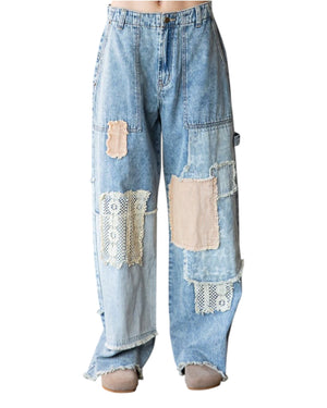 Sandra Washed Patchwork Slouchy Jeans