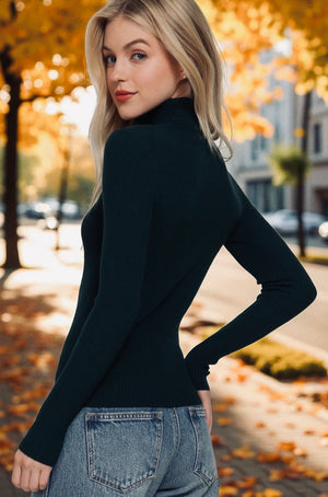 Helen Ribbed Knit Turtleneck Top