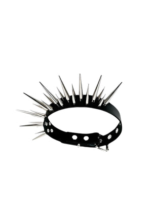 Kyle Long & Short Pointy Spike Vegan Leather Choker