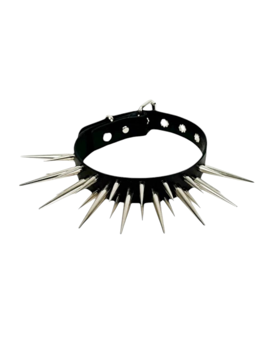 Kyle Long & Short Pointy Spike Vegan Leather Choker