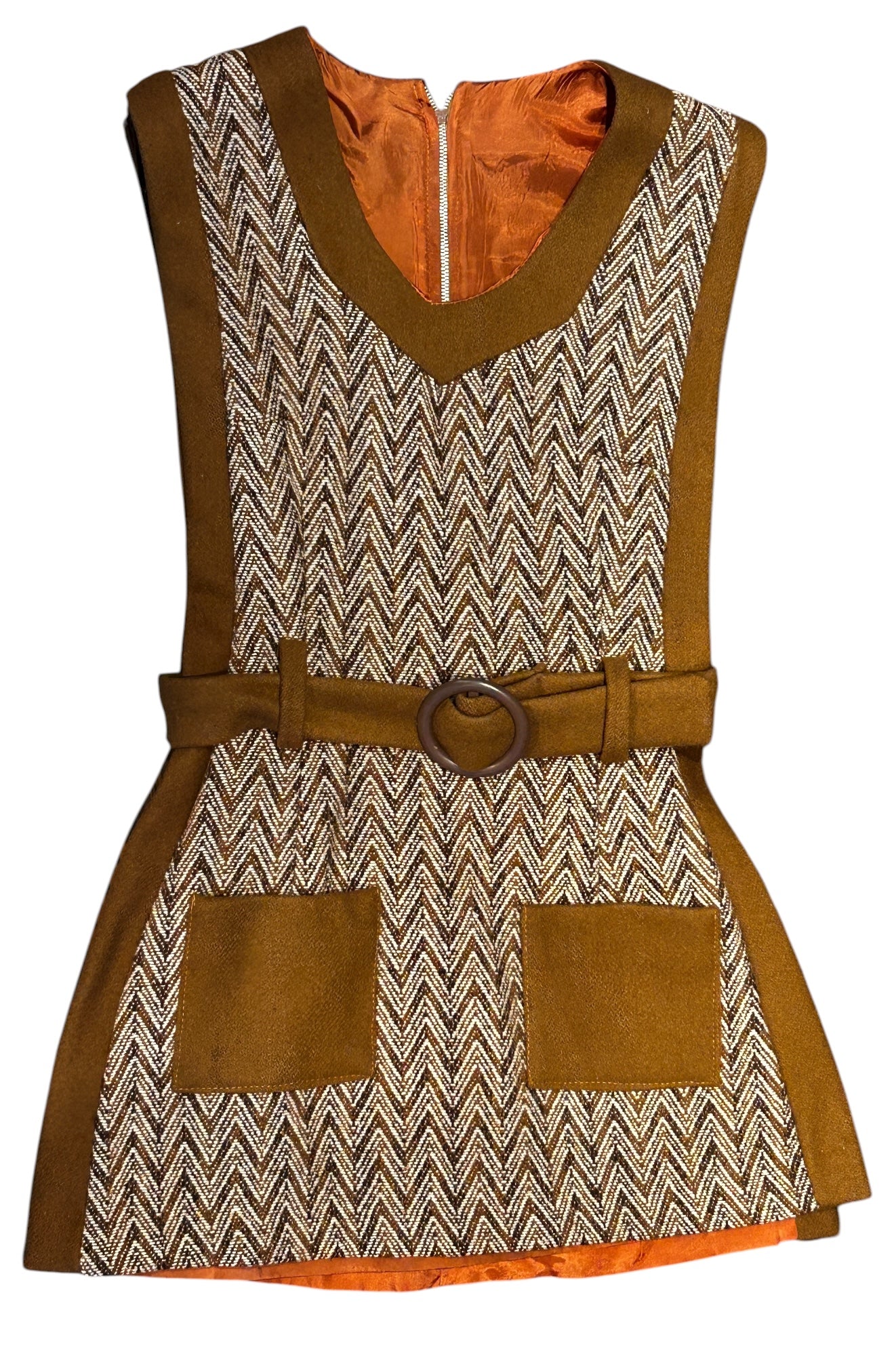 Vintage - 1970’s Chevron Wool Poncho Vest