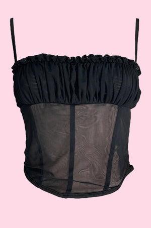 Bella Ruched Bodice Mesh Top