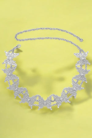 LASER CUTOUT BUTTERFLY CHAIN BELT
