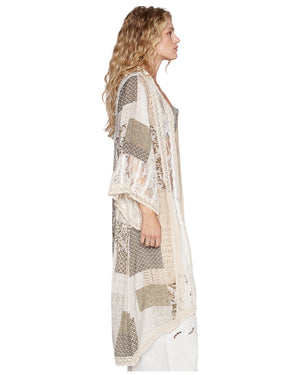 Shona Patchwork Print & Lace insert Kimono