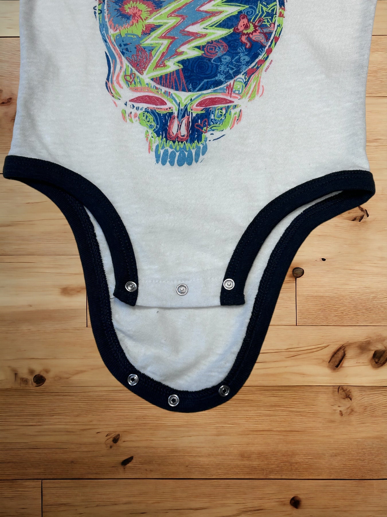 Rowdy Sprout -Recycled Cotton Grateful Dead Skull Print Long Sleeve Onesie