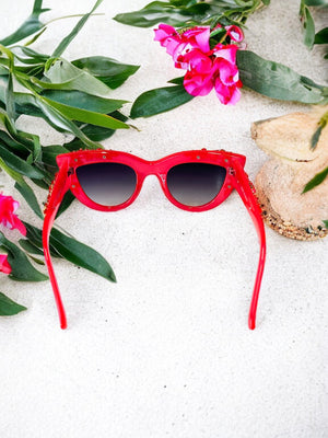 Mya Flowers Embellished Cat Eye Sunglasses