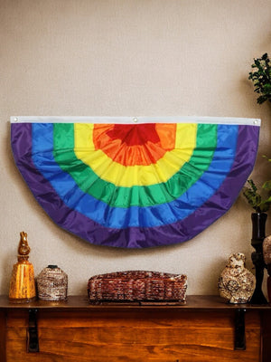 Rainbow Pleated Fan 3' X 6' Bunting