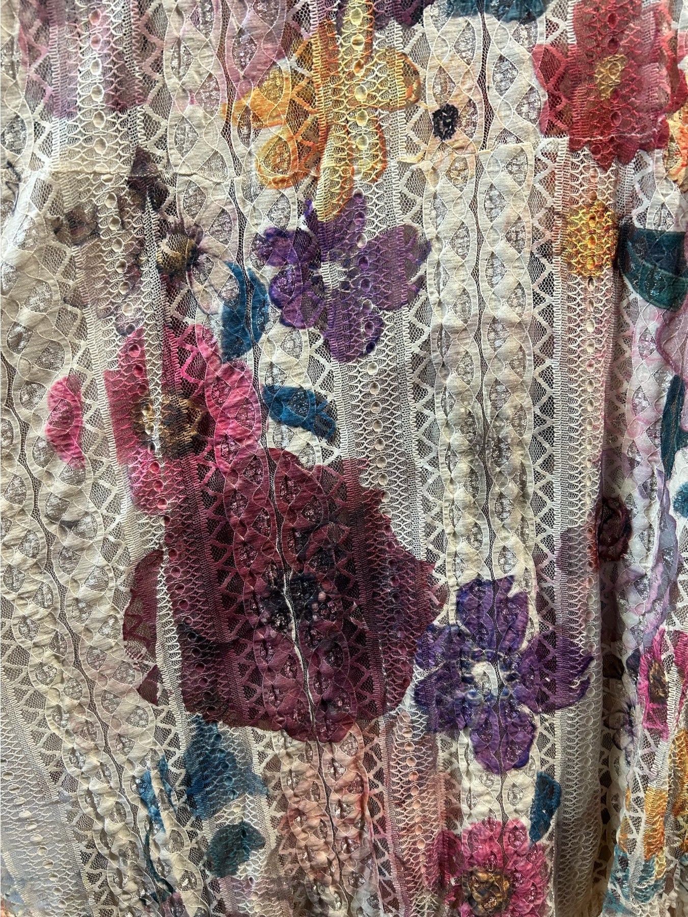 Lisa Floral Print Tulle Trim Lace Cardigan