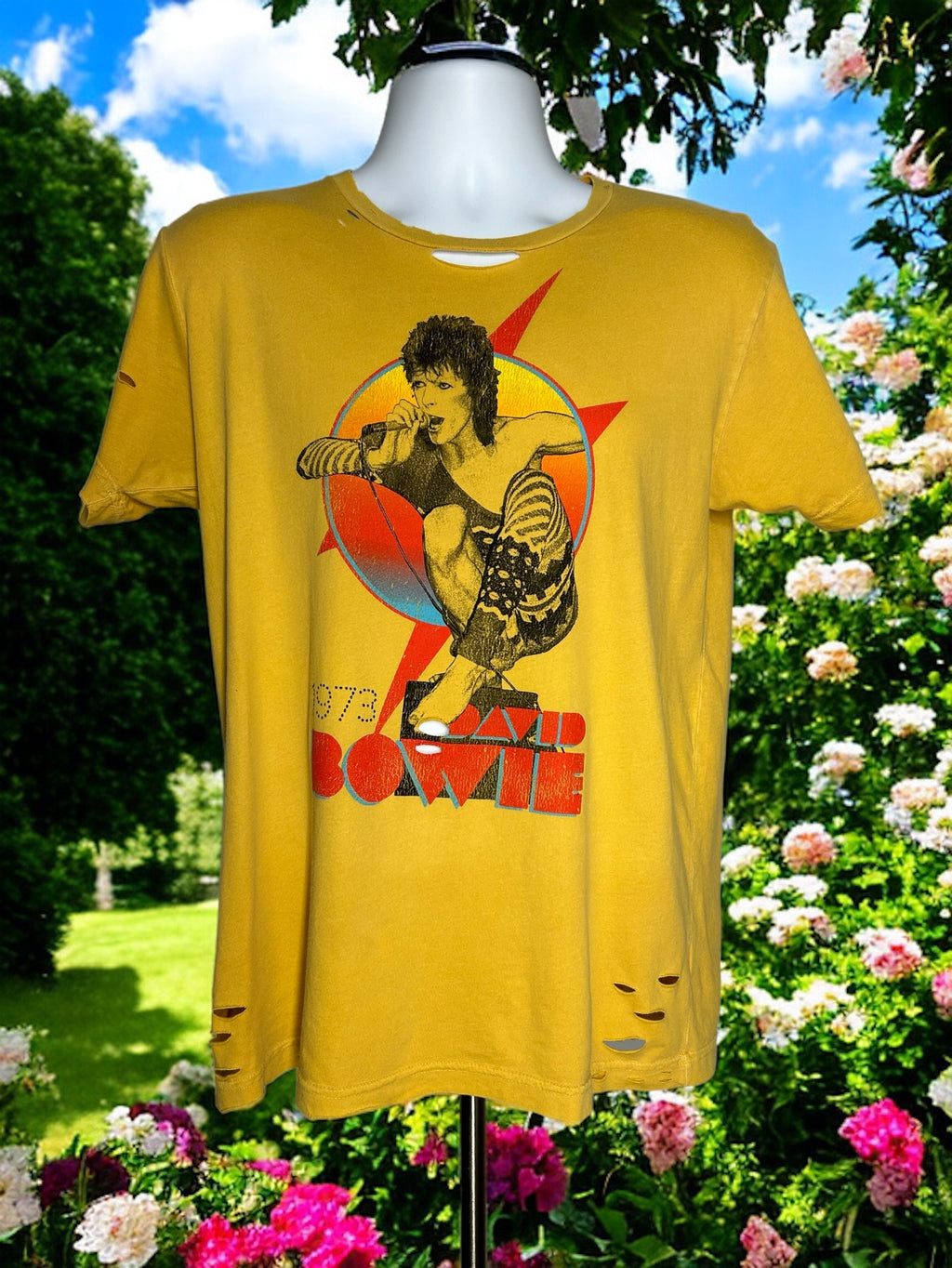 David Bowie - 1973 Singing Graphic Unisex Tee