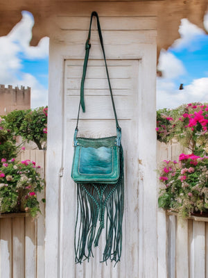 Pre-Own -All About Fringe Genuine Leather Crossbody Bag