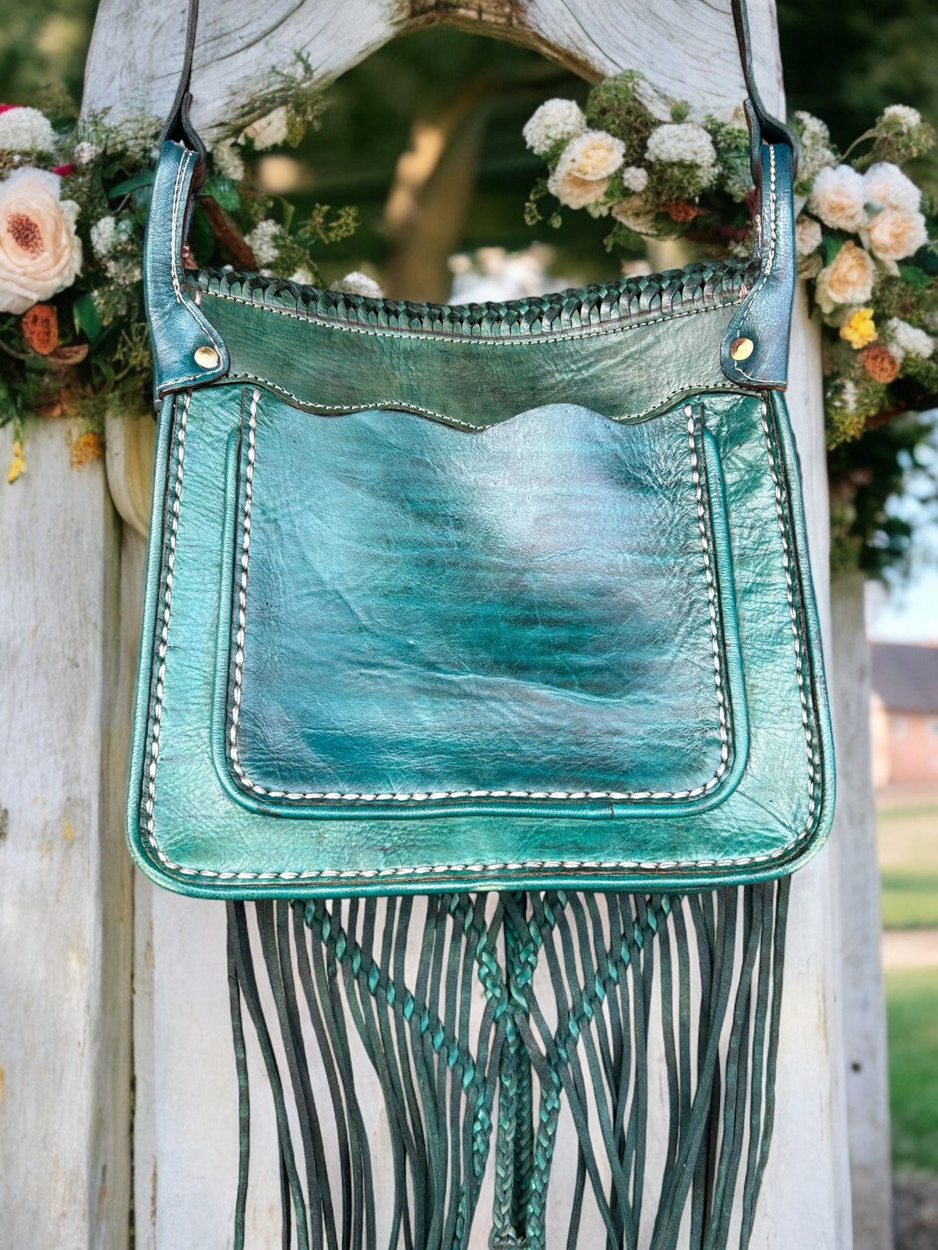 Pre-Own -All About Fringe Genuine Leather Crossbody Bag