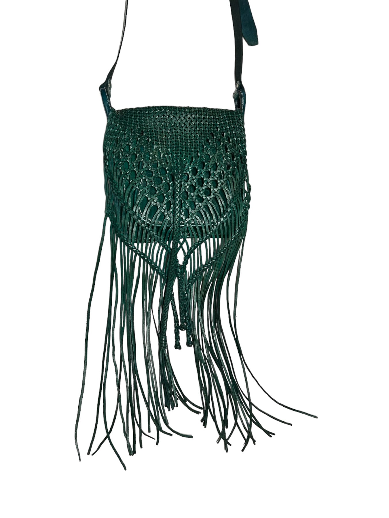 Pre-Own -All About Fringe Genuine Leather Crossbody Bag