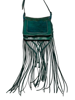 Pre-Own -All About Fringe Genuine Leather Crossbody Bag