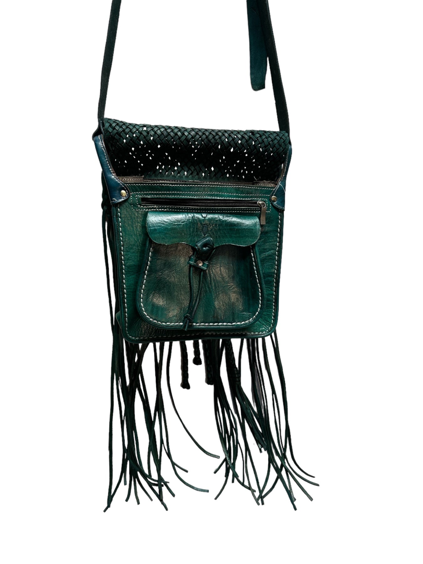 Pre-Own -All About Fringe Genuine Leather Crossbody Bag