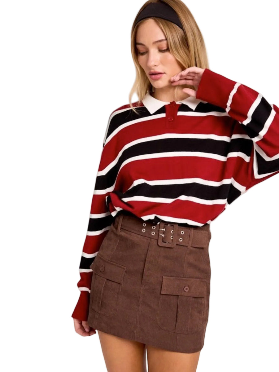 Haley Rugby Knit Top – Thirteen Vintage
