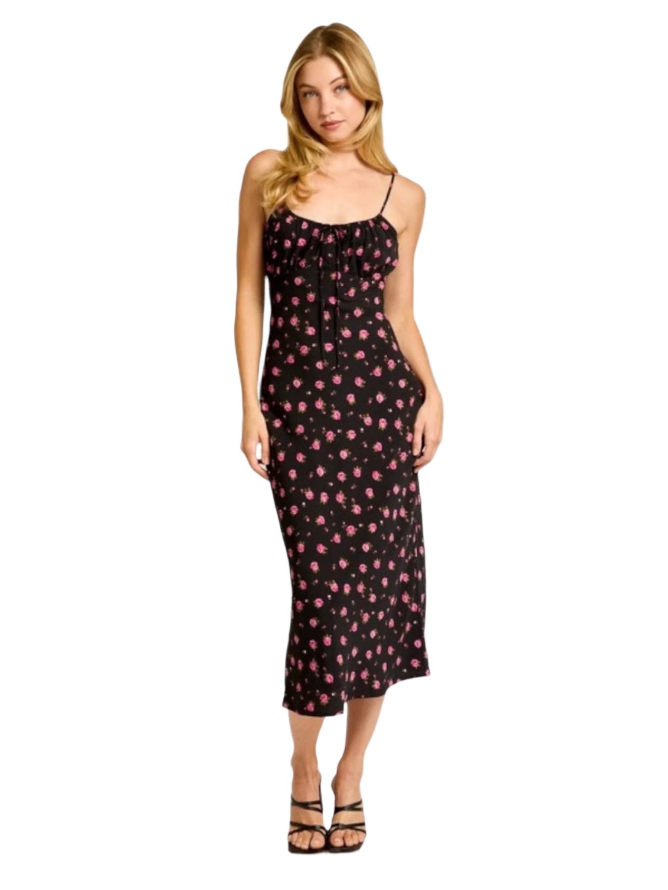 Heidina Flower Print Midi Dress