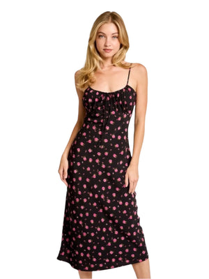 Heidina Flower Print Midi Dress