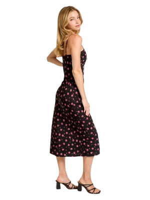 Heidina Flower Print Midi Dress