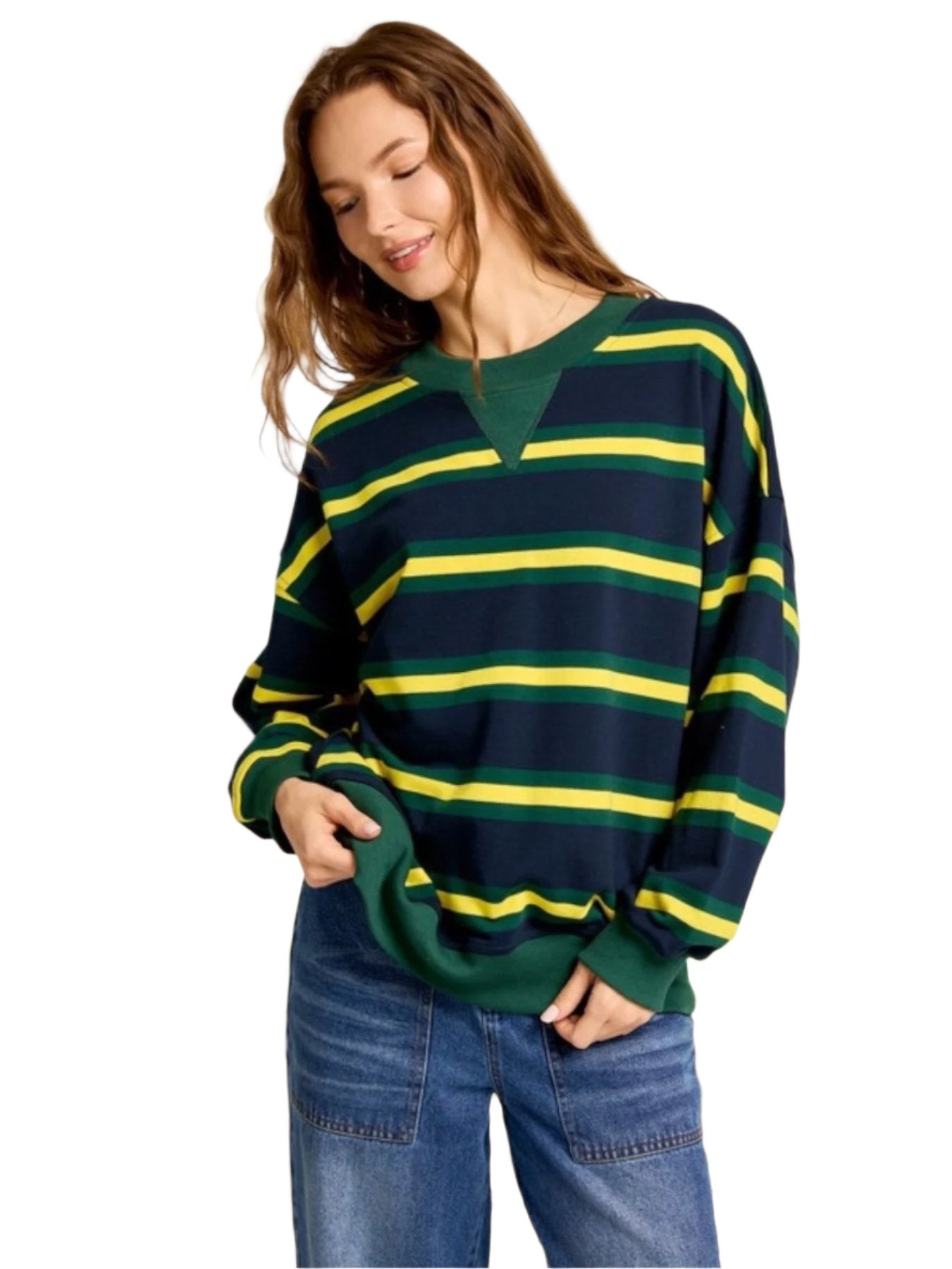 Nicole Stripes Pattern Pullover Top