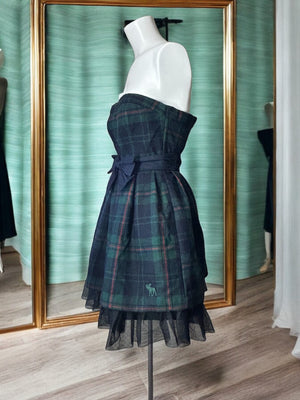 Abercrombie & Fitch - Pre-Owned - Tulle Trim Plaid Strapless Dress