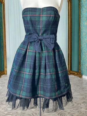 Abercrombie & Fitch - Pre-Owned - Tulle Trim Plaid Strapless Dress