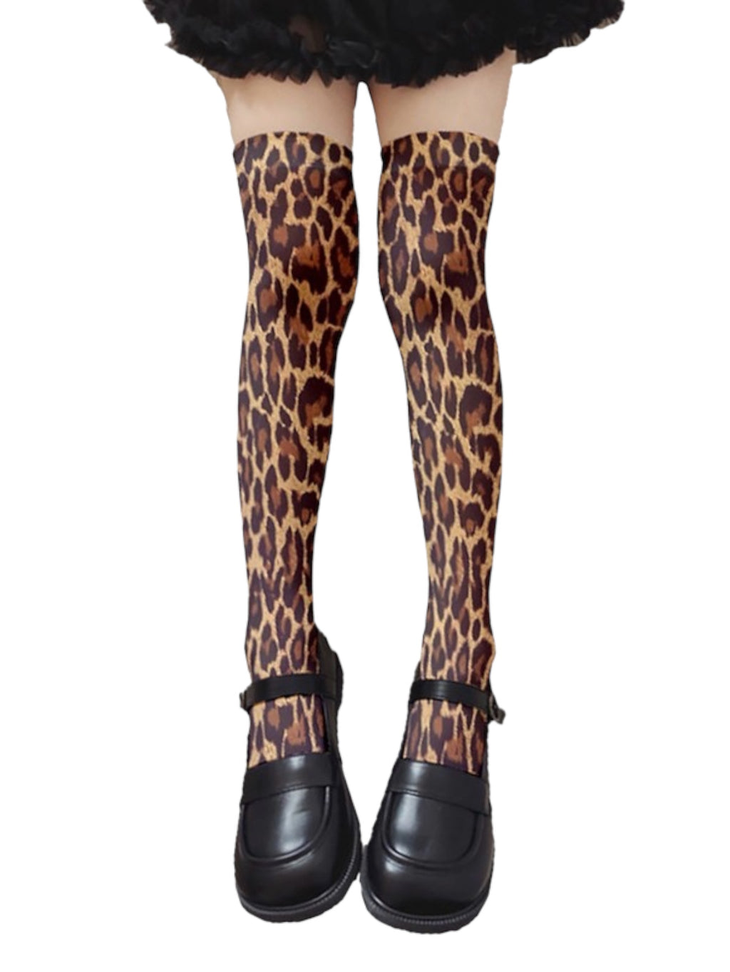 Lorraine Leopard Pattern Knee High Socks