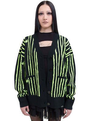 Killstar x WARNER BEETLEJUICE BEETLEJUICE BEETLEJUICE BEETLEJUICE INTARSIA CARDIGAN