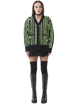 Killstar x WARNER BEETLEJUICE BEETLEJUICE BEETLEJUICE BEETLEJUICE INTARSIA CARDIGAN