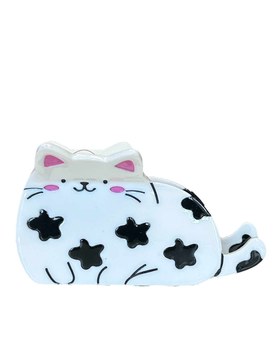 Star Pattern Cat With Pink Ears Acrylic Cat Hair-Clip