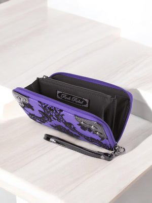 ROCK REBEL - Violet Damask Wallet