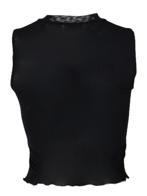 Darcy Velvet Cross Sleeveless Mesh Top