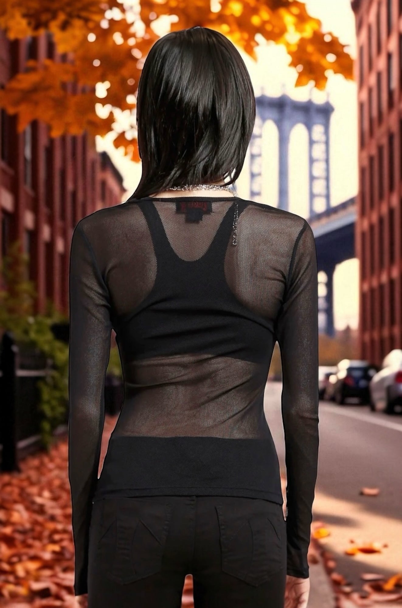 Tripp NYC - Long Sleeve Mesh Top
