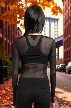 Tripp NYC - Long Sleeve Mesh Top