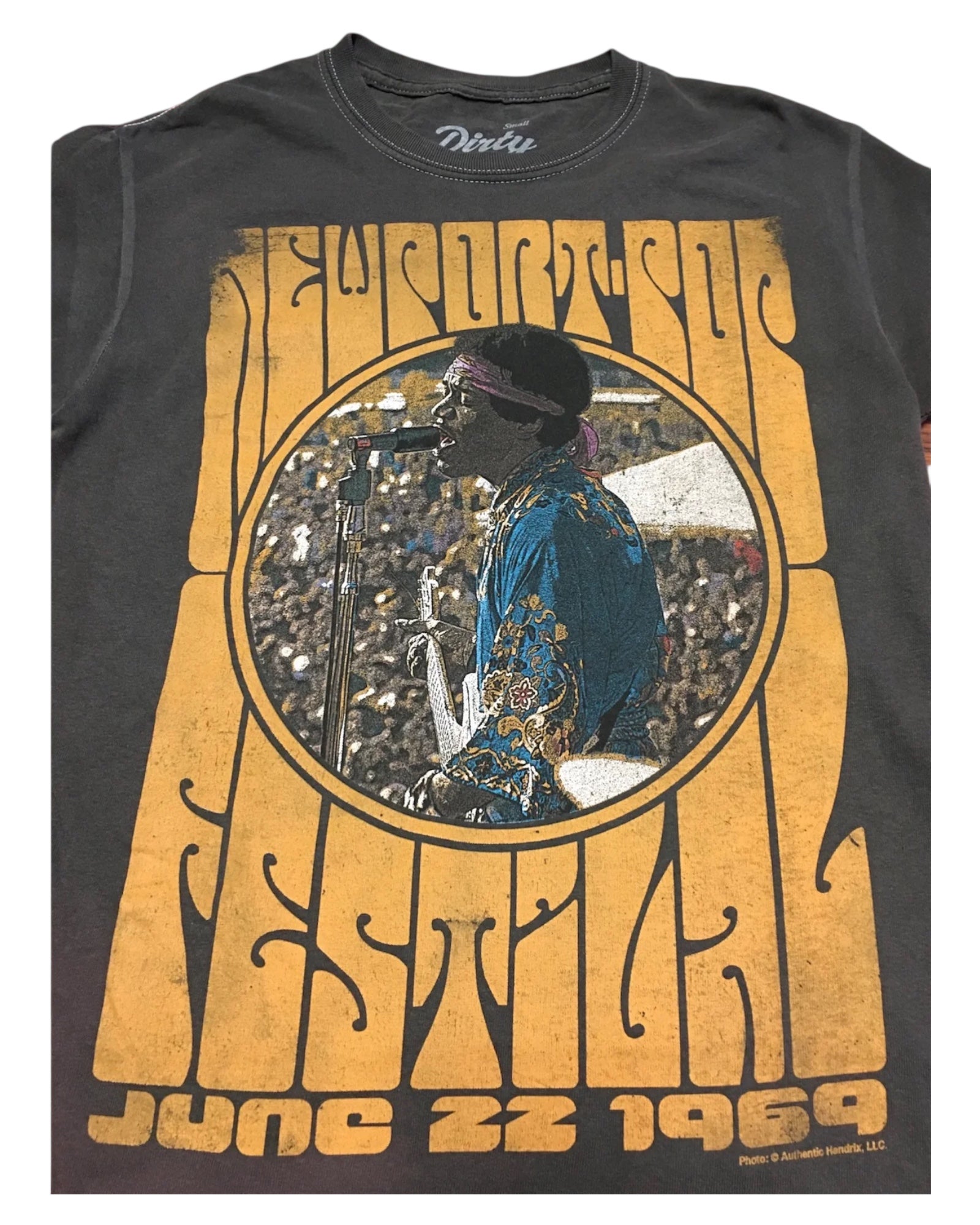 Jimi Hendrix Vintage Washed June 22, 1969 Live Concert Unisex Tee