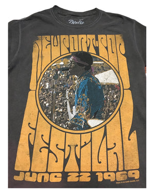 Jimi Hendrix Vintage Washed June 22, 1969 Live Concert Unisex Tee
