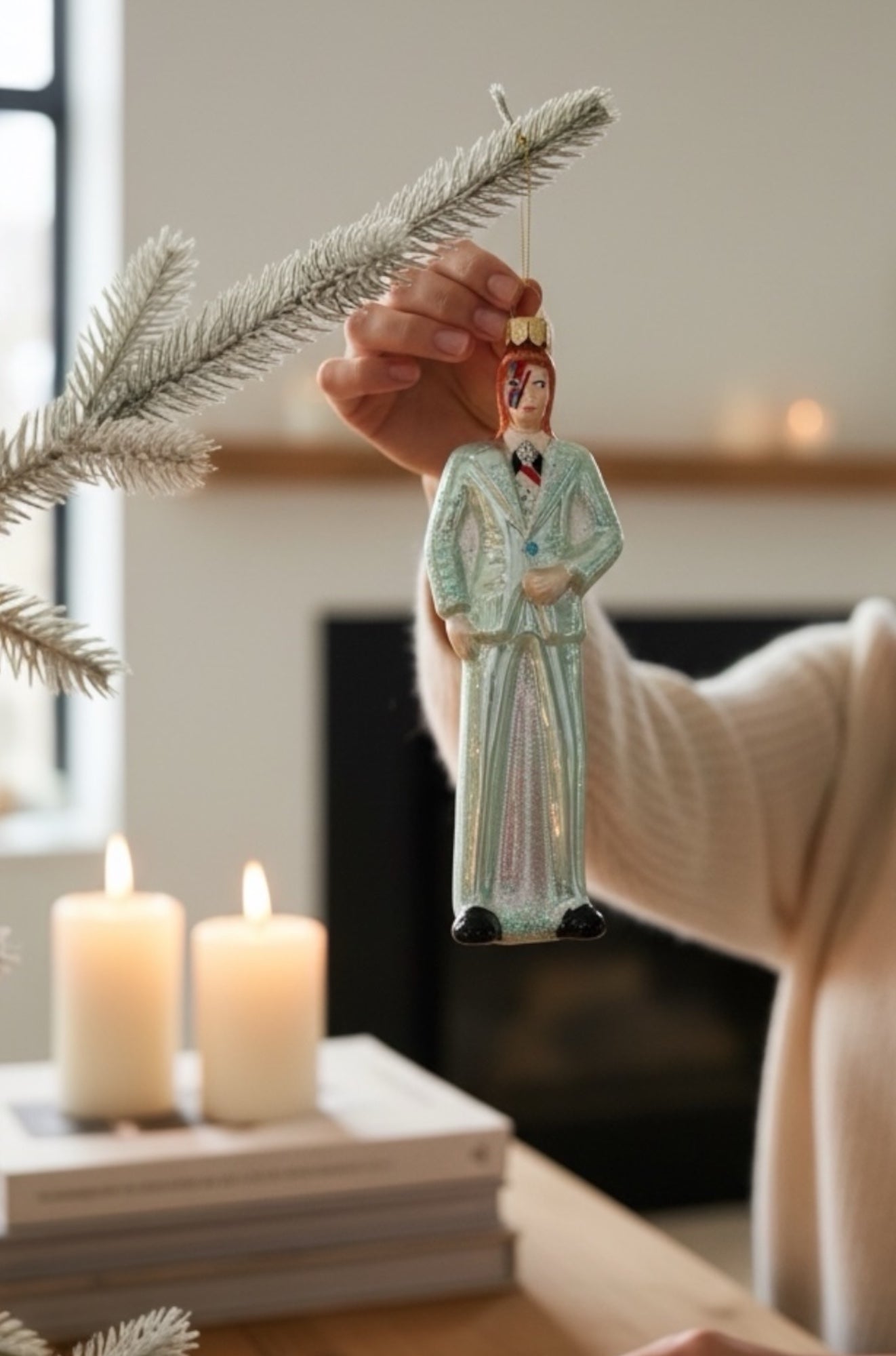 David Bowie "Life On Mars" Glass Ornament