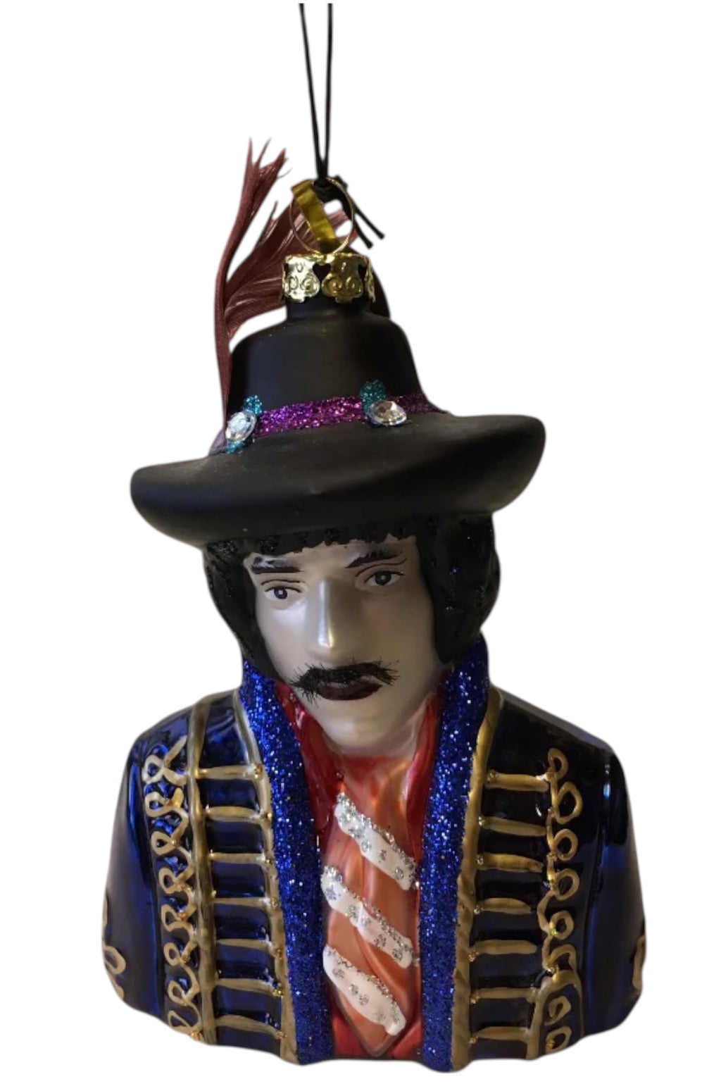 Jimi Hendrix Glass Ornament
