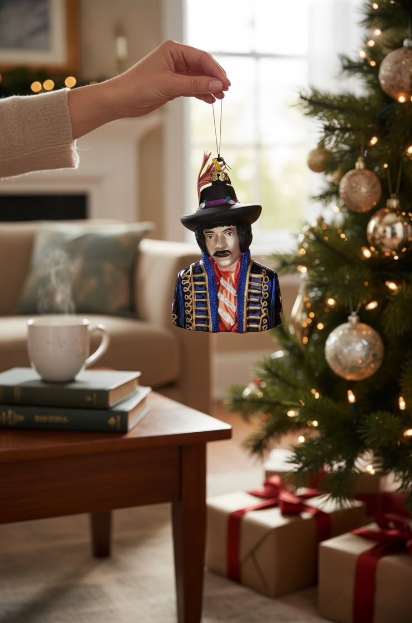 Jimi Hendrix Glass Ornament