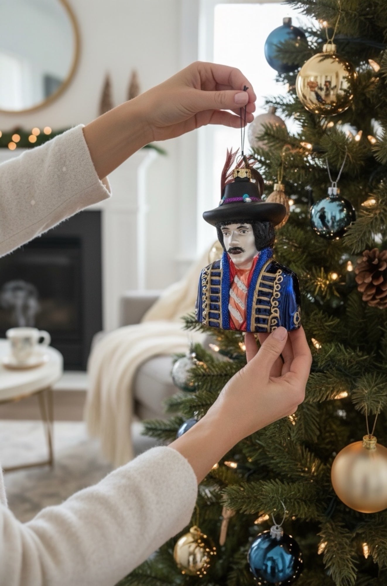 Jimi Hendrix Glass Ornament