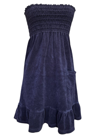 strapless terry cloth dress Pre-Owned Juicy Couture Towels Smocked Strapless Mini Dress – Thirteen  Vintage