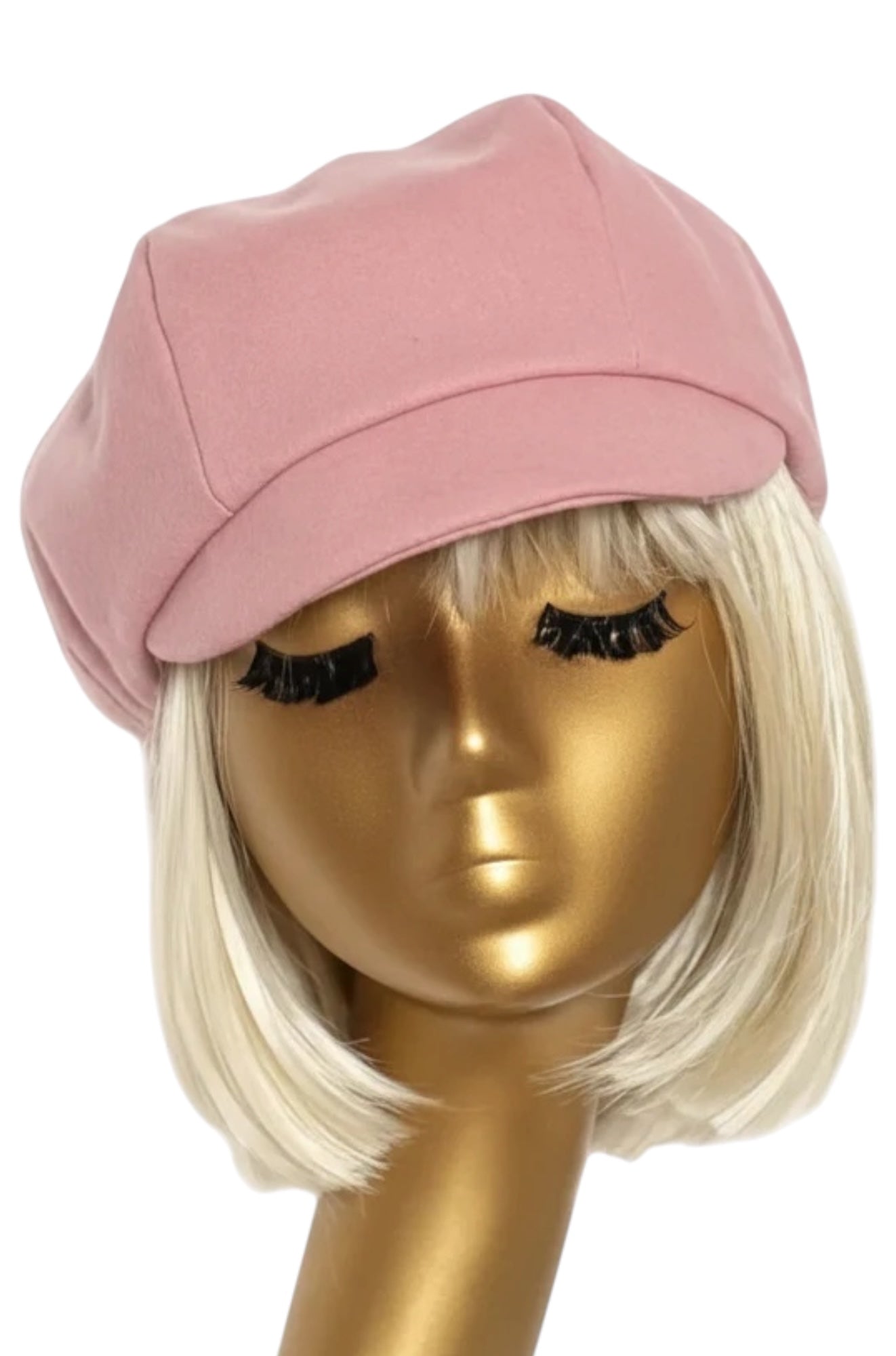 KOKIN Women’ Packable Pink Suede Newsboy Hat | Vintage Silk Herringbone Traditional Newsboy Cap - Lightweight Cap  main image 2
