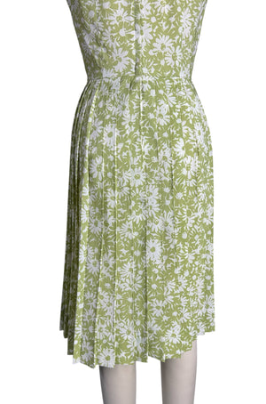 1960s Mod Midi Dress White Daisy Print Green | Stacy Ares Vintage Thirteen Vintage 1960s Mod Midi Dress White Daisy Print Green | Stacy Ares Vintage Thirteen Vintage