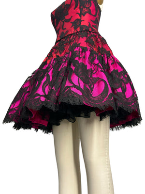 jenny packham mini dress Jenny Packham Pre-Owned Colorblock Ruffle Strapless Mini Dress