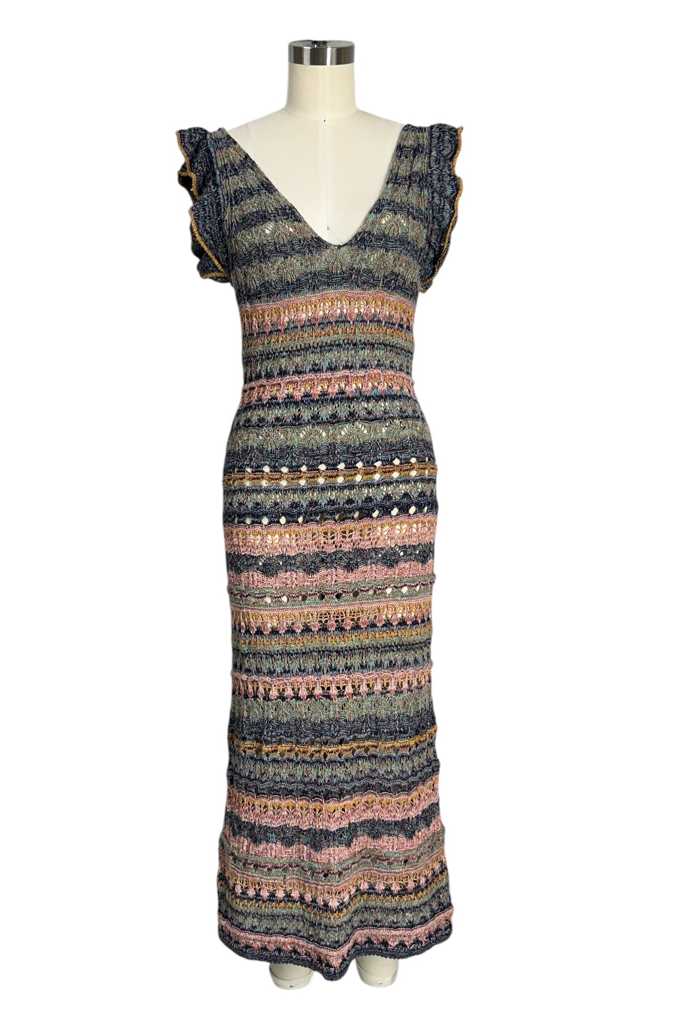zara maxi dresses Pre-Loved Zara Multicolor Knit Maxi Dress